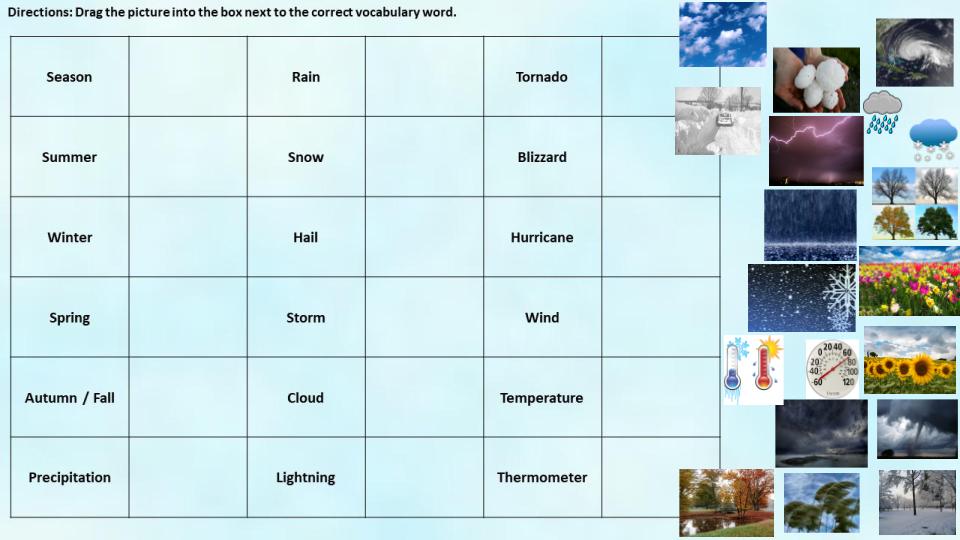 weather vocabulary digital activities