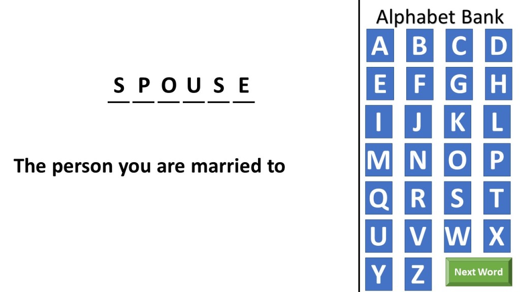 Family Relationships Guess the Word PowerPoint Game
